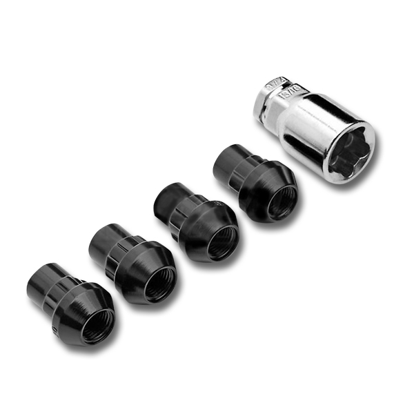 14MM X 1.50  Wheel Lock Black Acorn Nut Set With 13/16
